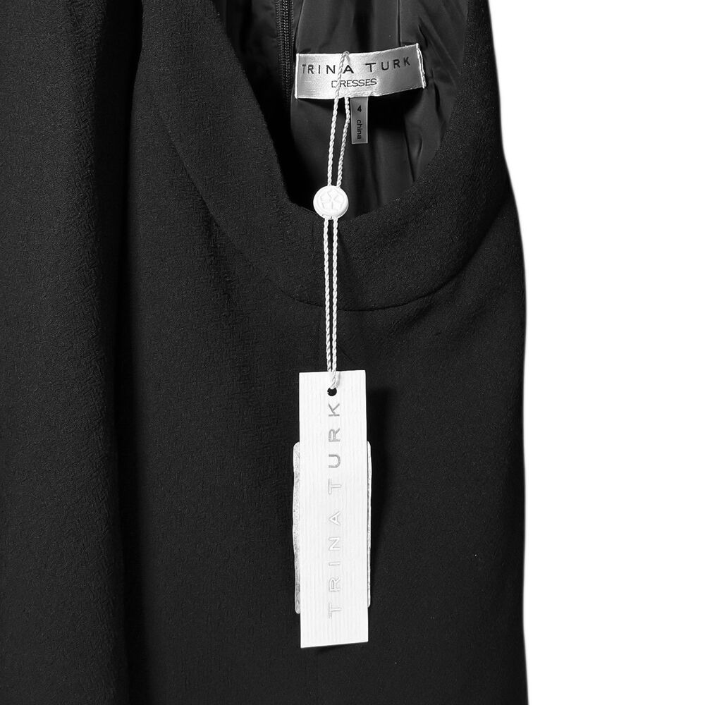 Trina Turk Dress Micaela Jumpsuit Black Straight Leg Popover Halter Jumper 4 NWT - Picture 4 of 10